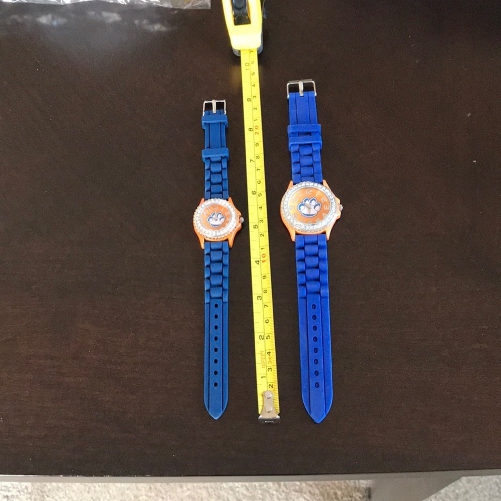 Ladies Geneva Watch Blue /Orange Paw on face